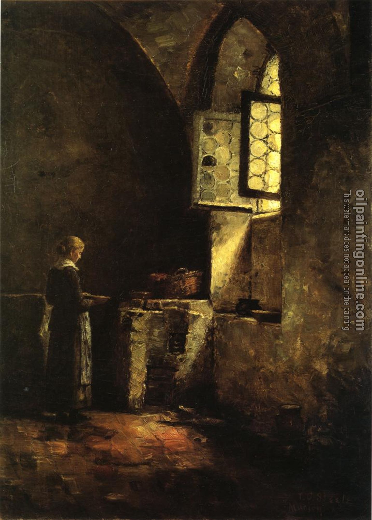 Steele, Theodore Clement - A Corner in the Old Kitchen of the Mittenheim Cloister